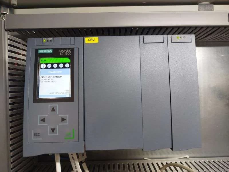 Siemens S7-1500 PLC installed in the pharmaceutical automation control panel